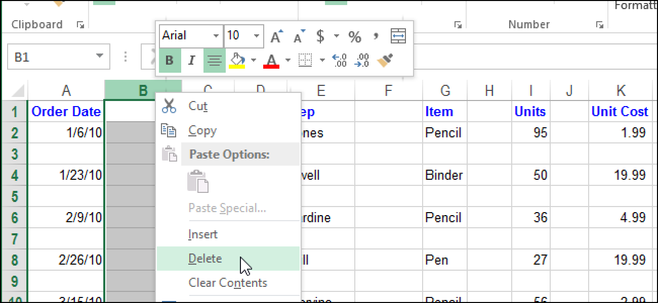 hide columns outside your table worksheet excel for mac